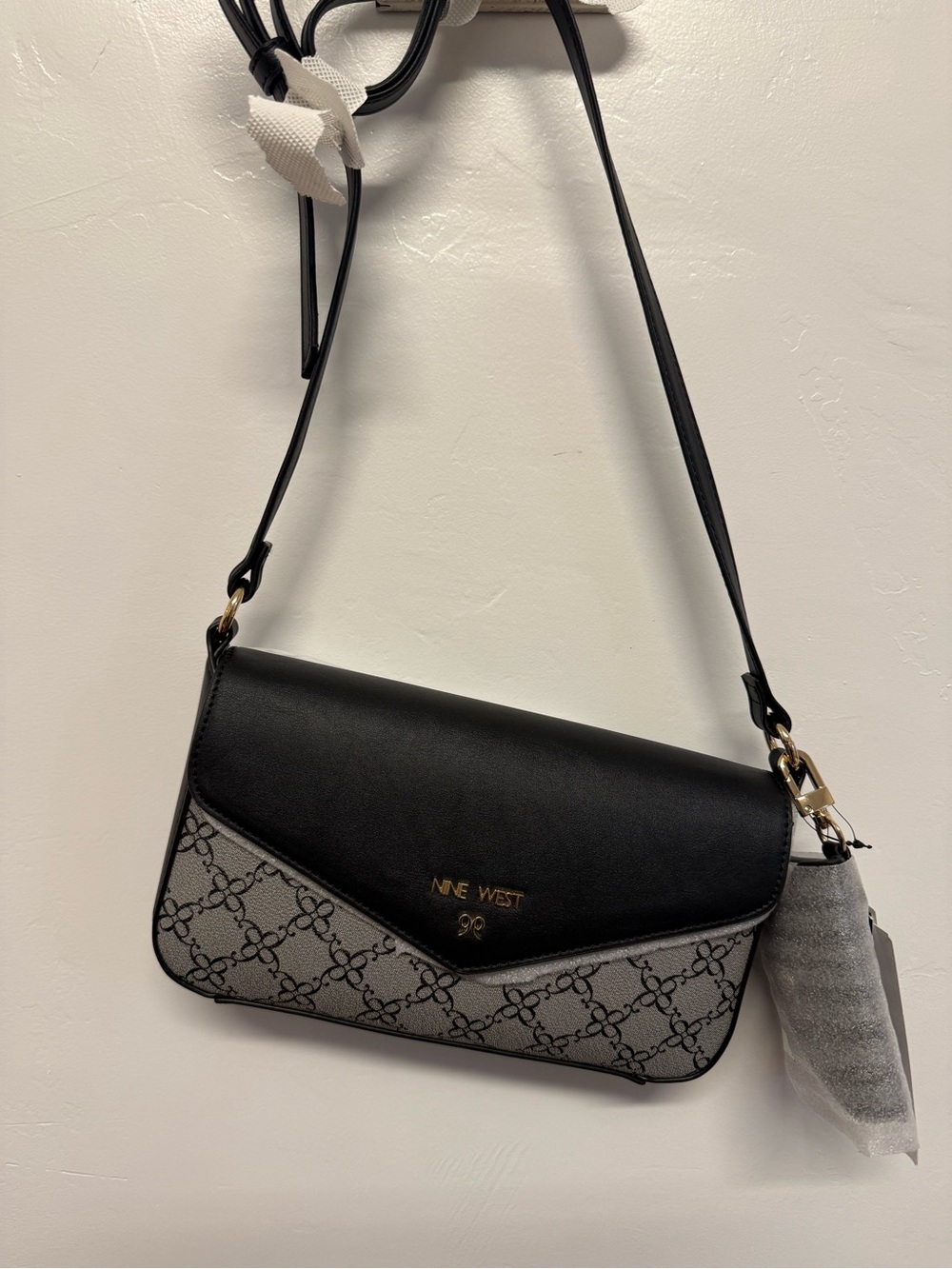 Nine West Black & Gray Crossbody Bag